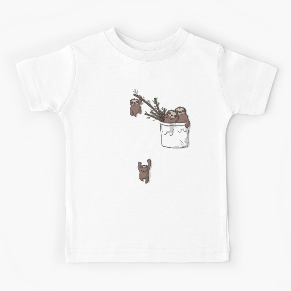 Pocket Sloth Family Kids T-Shirt