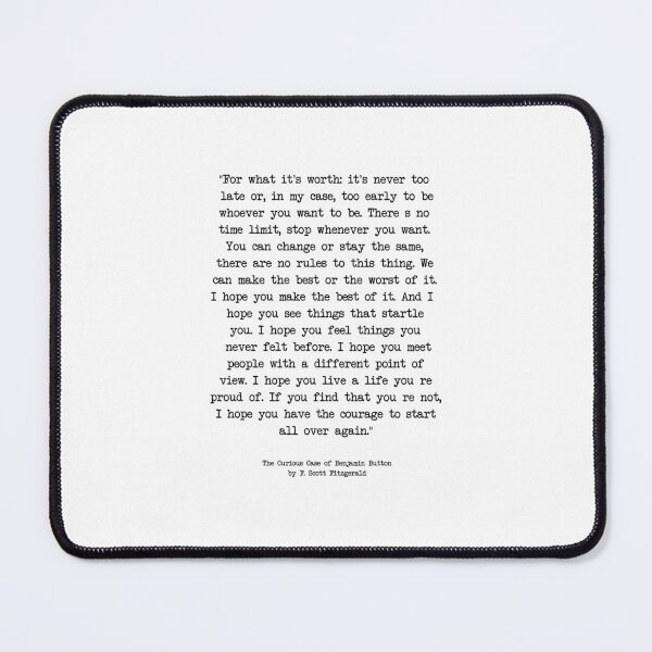 Item preview, For what its worth its never too late, - Fitzgerald Quote designed and sold by corbrand.