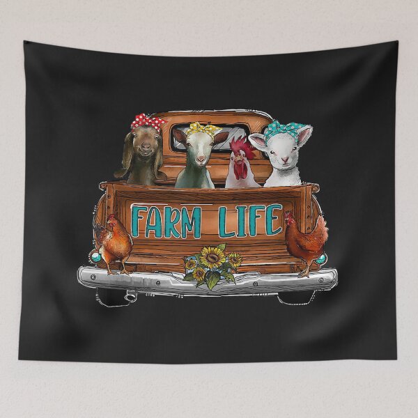 Item preview,  Cow Chicken Goat Farm Animal Vintage Truck  designed and sold by BrettPorter2612.