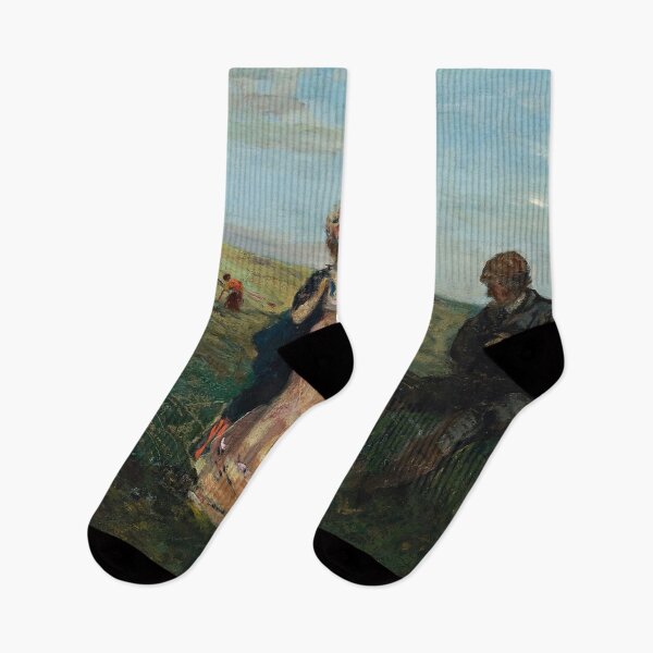Item preview,  vintage landscape with victorian figures painting -  charles conder designed and sold by Vintage Designs +.