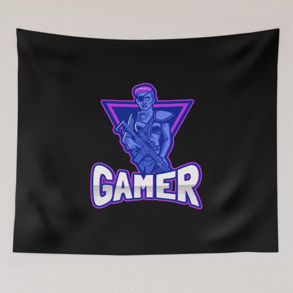 Item preview, Gamer with Eyepatch Female Shooter designed and sold by PRIVARSHU.