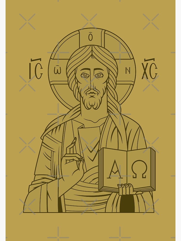 Orthodox Icon of Jesus Christ. Spiritual Alpha And Omega Greeting Card for  Sale by Rebel-Design