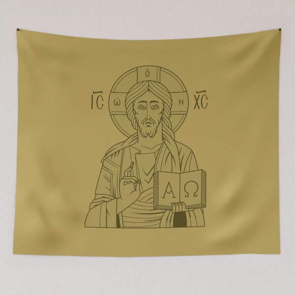Item preview, Orthodox Icon of Jesus Christ. Spiritual Alpha And Omega designed and sold by Rebel-Design.