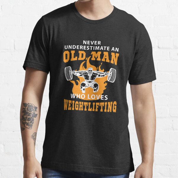 Old man weightlifting shirts Clearance