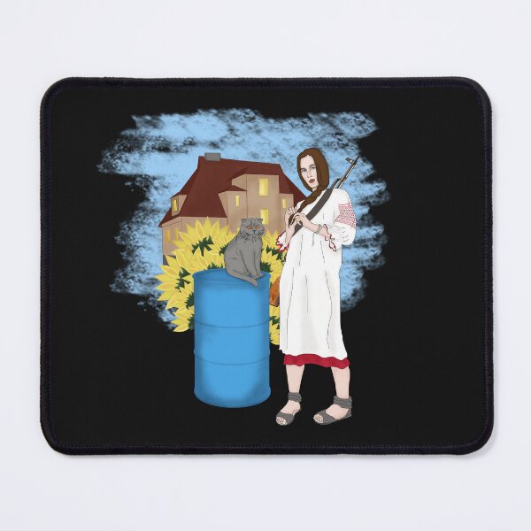 Item preview, Armed Ukrainen woman with cat. Sunflwers  designed and sold by KateQR.