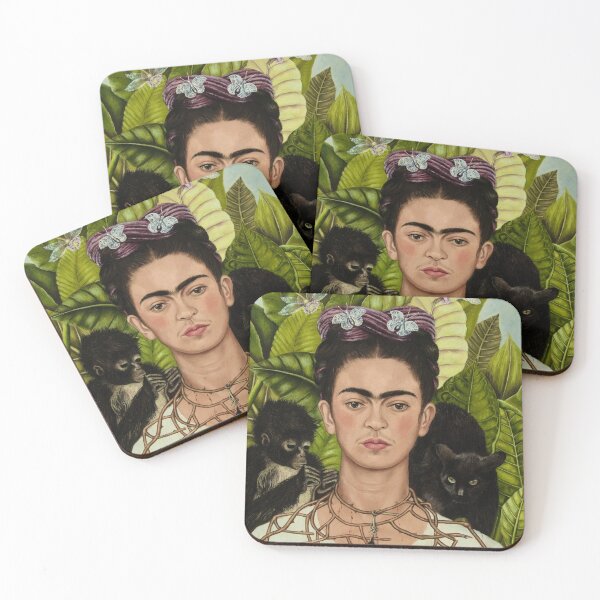 Item preview, Self Portrait with Necklace of Thorns and Hummingbird by Frida Kahlo designed and sold by FridaBubble.