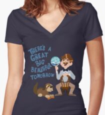 Man Has A Dream Women's Fitted V-Neck T-Shirt