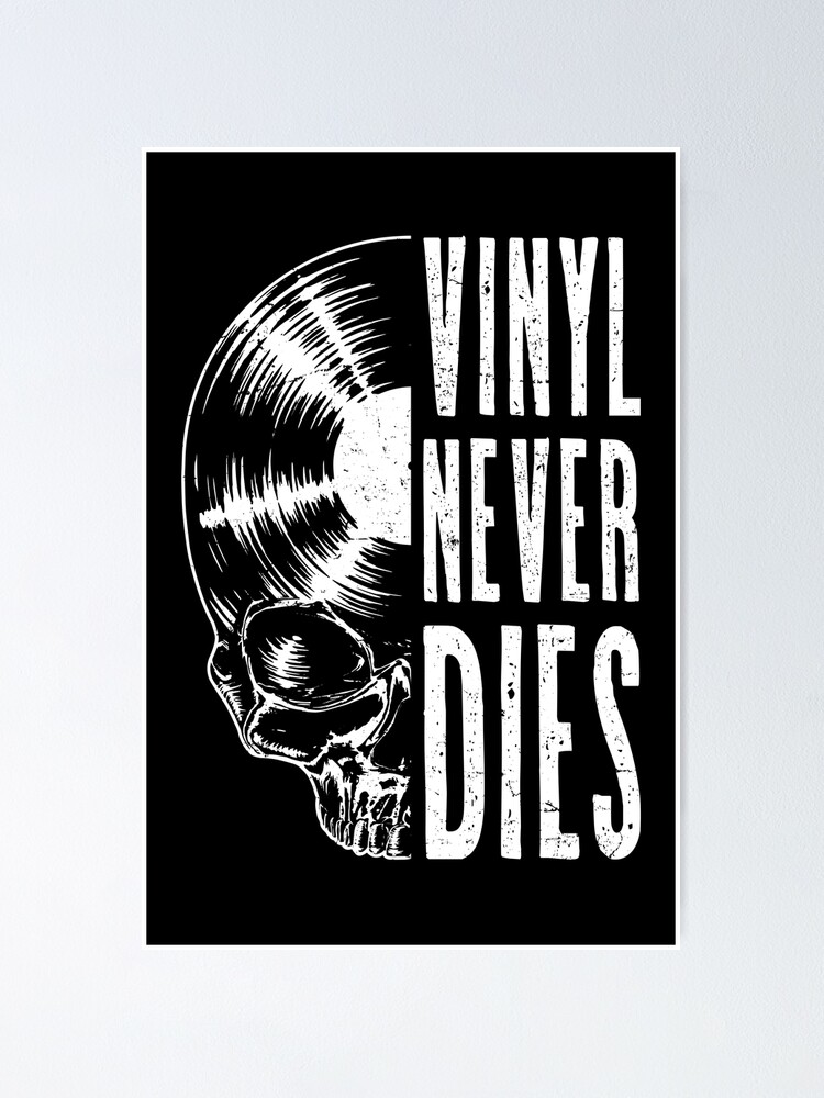 Vinyl Never Dies Vintage Record Collector Gothic Skull LP Poster for Sale  by GrandeDuc