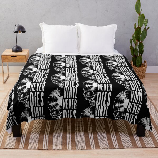 Item preview, Vinyl Never Dies Vintage Record Collector Gothic Skull LP designed and sold by GrandeDuc.