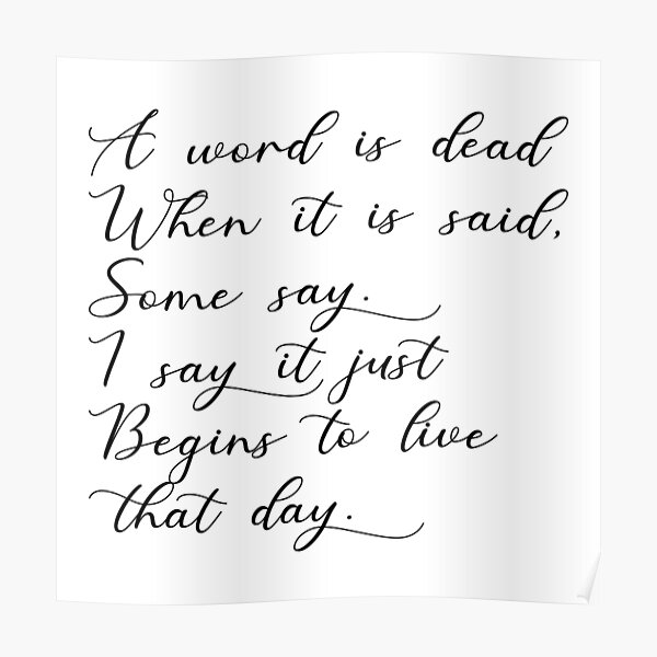  a word is dead emily dickinson poster for sale by meridina redbubble