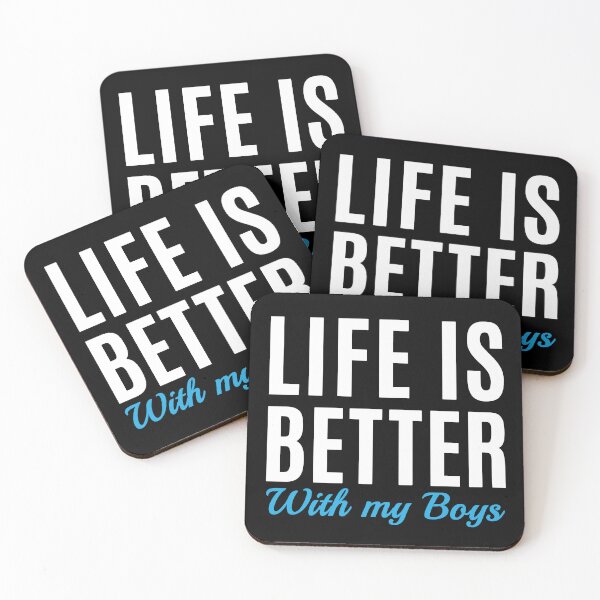 Item preview, Life is Better with My Boys - Funny Mom of Boys Saying  (white text) designed and sold by dass-art.
