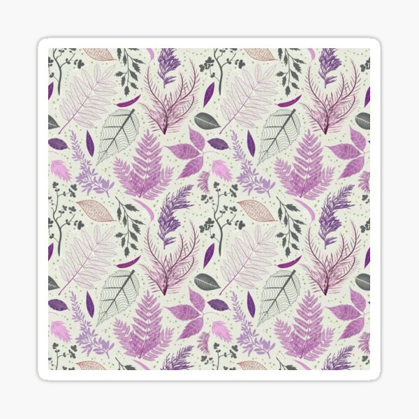 Boho Garden with Purple and Gray Sticker