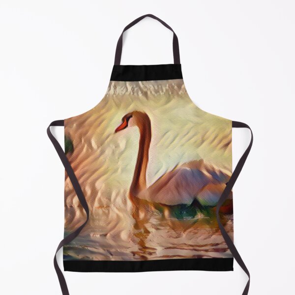 Item preview, Cute Swan on Lake Painting - Calming and Happy designed and sold by WildSwimming.
