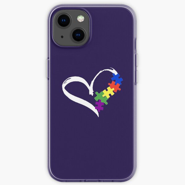 Autism Tshirt Awareness Support ASD Love Puzzle Ribbon iPhone Soft Case