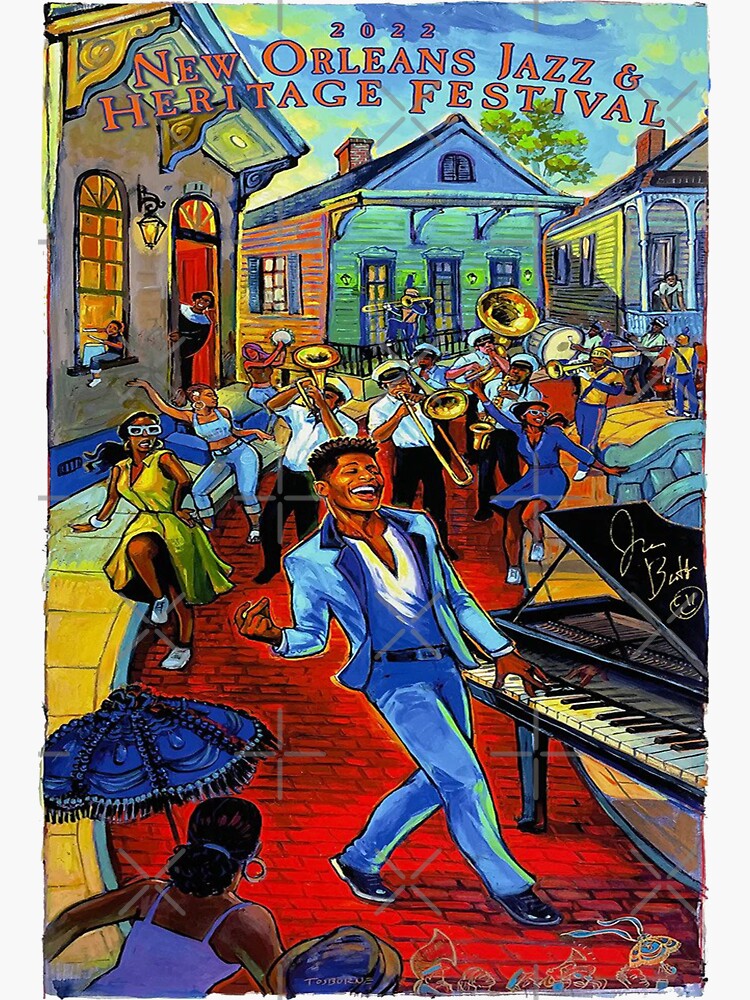 "New Orleans Jazz Fest 2022 Poster" Sticker by bonds69 Redbubble