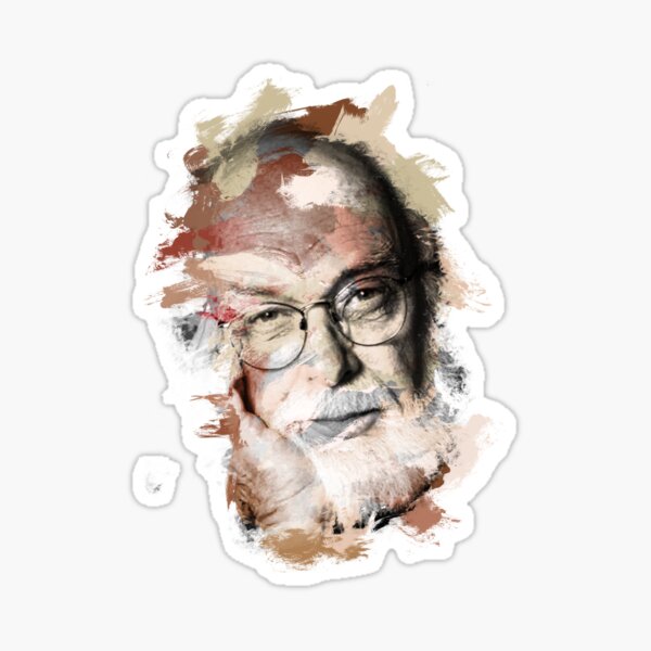Paint-Stroked Portrait of Magician and Activist, James Randi Sticker