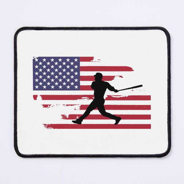 Item preview, American Flag Baseball Silhouette Patriotic Baseball Player designed and sold by Blok45.