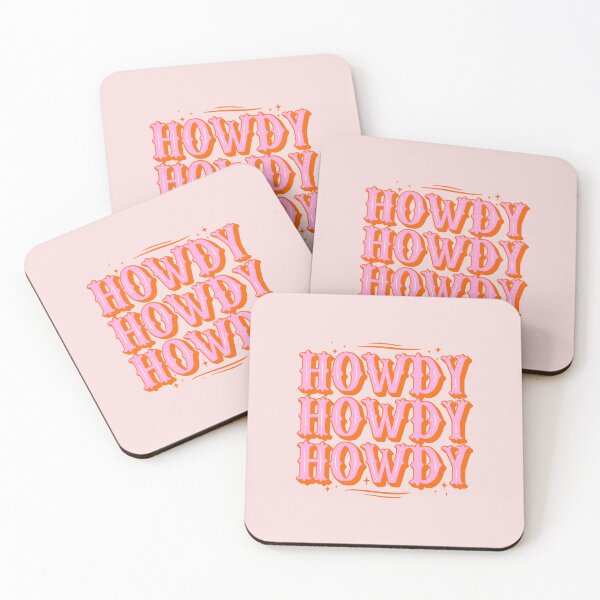 Item preview, HOWDY HOWDY HOWDY YALL | Simple Type Space Cowgirl Orange Pink Background designed and sold by PEARROT.