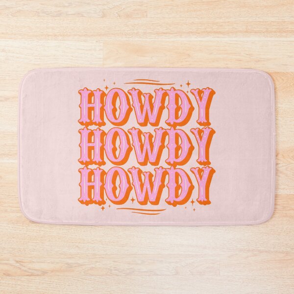 Item preview, HOWDY HOWDY HOWDY YALL | Simple Type Space Cowgirl Orange Pink Background designed and sold by PEARROT.