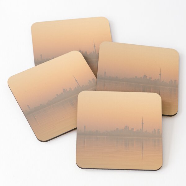 Item preview, Peachy Pink Silhouette - Torontos Skyline in Soft Fog designed and sold by Georgia Mizuleva.