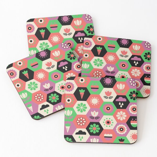 Item preview, Bloom Garden - Hexagon Tile designed and sold by latheandquill.