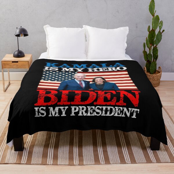 Item preview, Kamala is my Hero Biden is my President American Flag Retro designed and sold by caronkeltz1567.