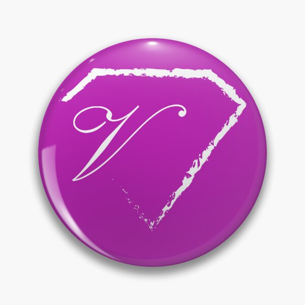 Item preview, V letter monogram initial diamond white designed and sold by mixtape80.