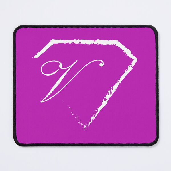Item preview, V letter monogram initial diamond white designed and sold by mixtape80.