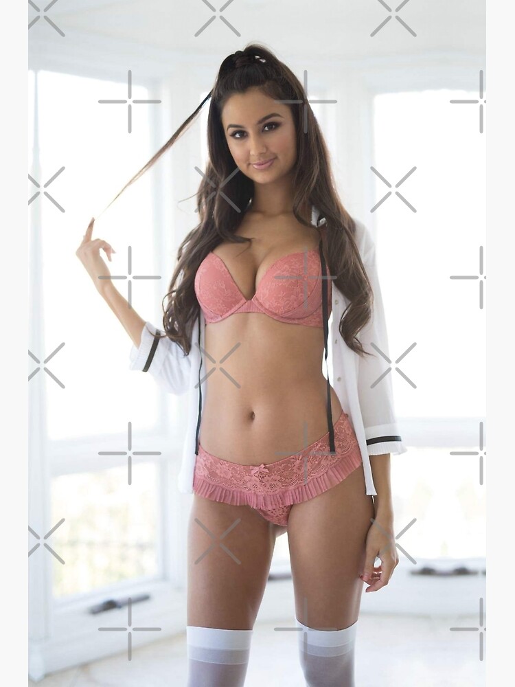 Eliza Ibarra Posing In Pink Lingerie Poster For Sale By Erotaza Redbubble