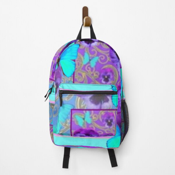 Item preview, PURPLE PANSY BLUE BUTTERFLIES GARDEN PATTERN ART designed and sold by sharlesart.