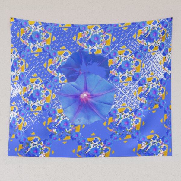 Item preview, BLUE MORNING GLORY ABSTRACT PATTERN ART designed and sold by sharlesart.