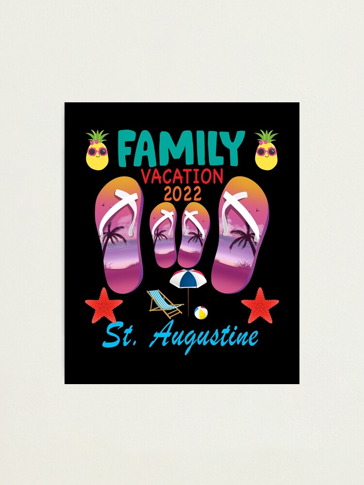 "St. Augustine Florida Vacation 2022 Flip Flops Family Group" Photographic Print by