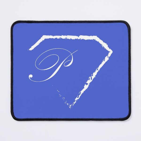 Item preview, P letter monogram initial diamond white designed and sold by mixtape80.