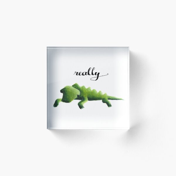 Green Crocodile Acrylic Block