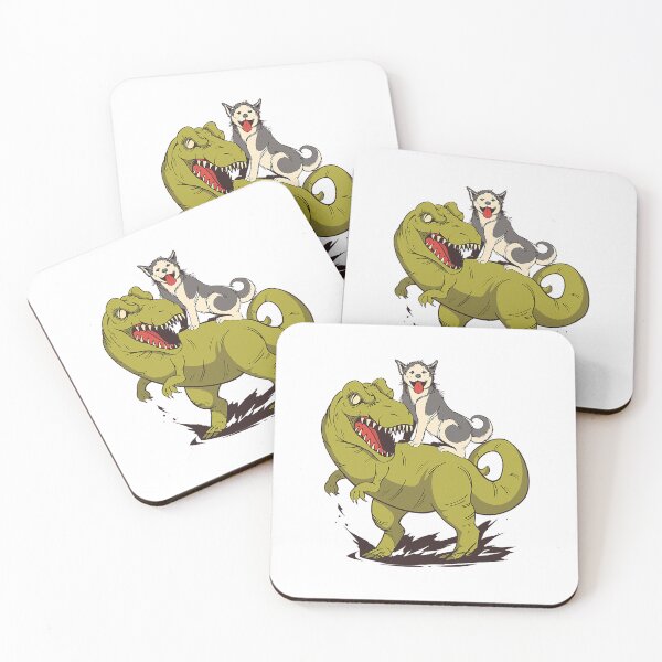 Item preview, Funny Siberian Husky Dog Riding Dinosaur designed and sold by PerkinsAarav.