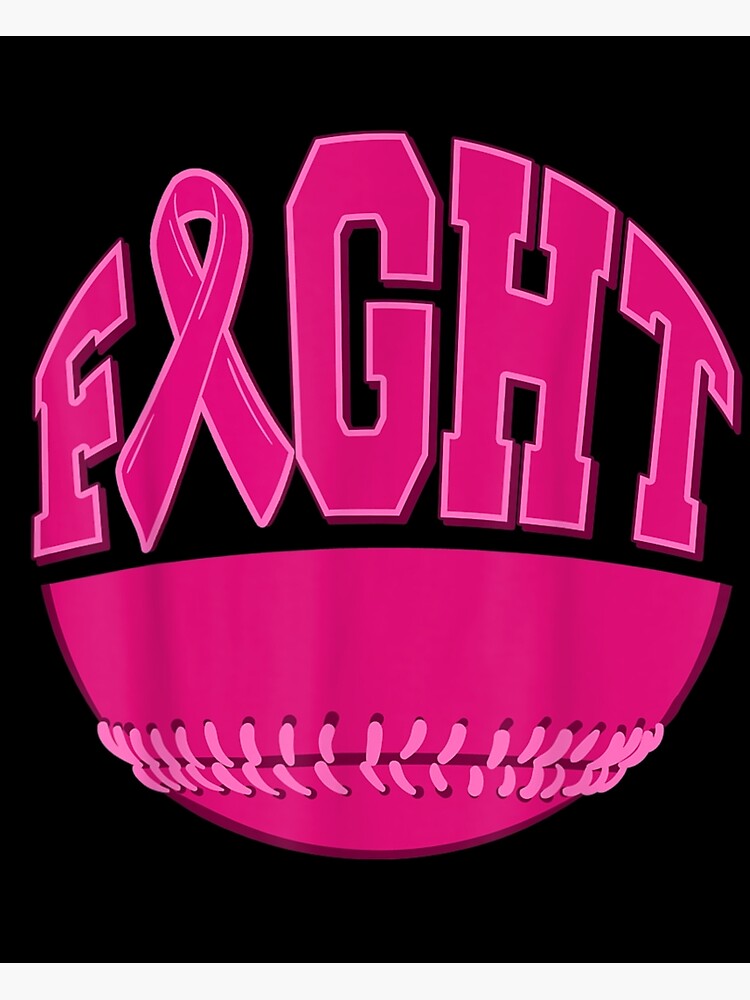 Fight Breast Cancer Softball Ball Pink Ribbon Mammogram Game Poster For Sale By Bhaskarshop