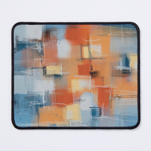 Item preview, Abstract Art on Dominant Blue and Complimentary Orange designed and sold by LanrivArtStudio.