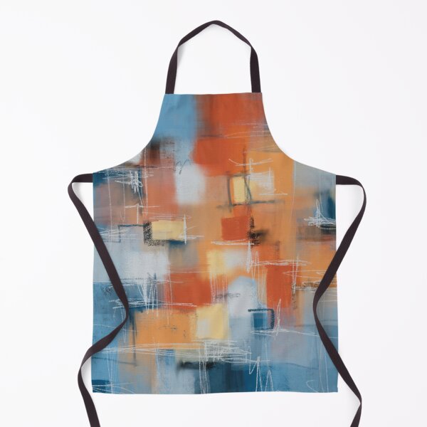 Item preview, Abstract Art on Dominant Blue and Complimentary Orange designed and sold by LanrivArtStudio.