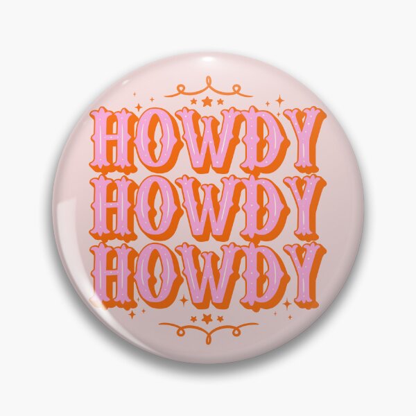 Item preview, HOWDY HOWDY HOWDY YALL | Simple Type With Minimalist Ornament Space Cowgirl Orange Pink Background designed and sold by PEARROT.