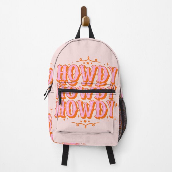 Item preview, HOWDY HOWDY HOWDY YALL | Simple Type With Minimalist Ornament Space Cowgirl Orange Pink Background designed and sold by PEARROT.