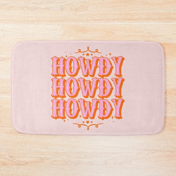 Item preview, HOWDY HOWDY HOWDY YALL | Simple Type With Minimalist Ornament Space Cowgirl Orange Pink Background designed and sold by PEARROT.