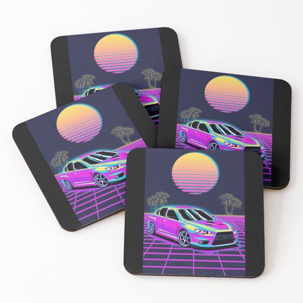 Item preview, Vaporwave Car Lancer Evolution 10 designed and sold by Ryzdesain.