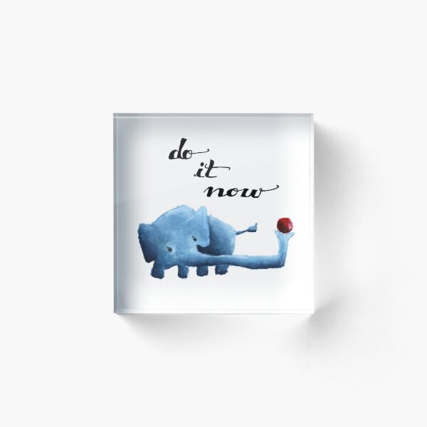 Blue Elephant Acrylic Block