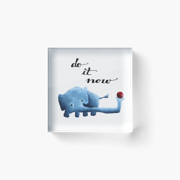 Blue Elephant Acrylic Block