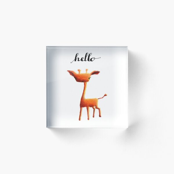 Orange Giraffe Acrylic Block