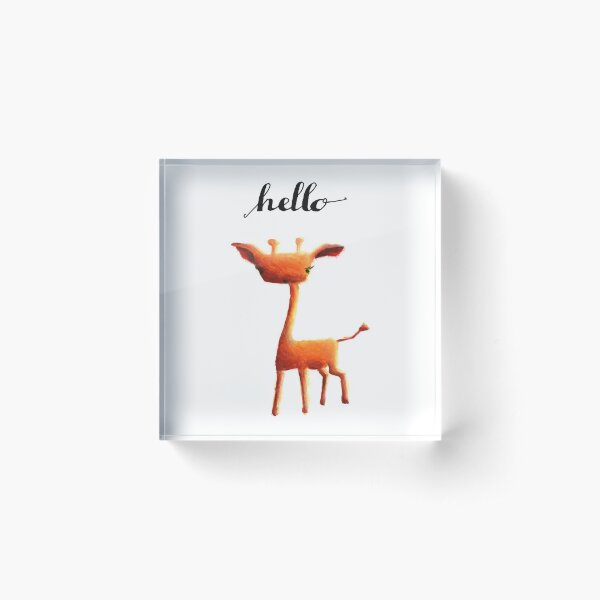 Orange Giraffe Acrylic Block