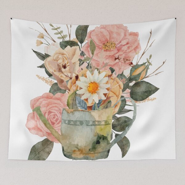 Item preview, Old Watering Can with Flowers designed and sold by tomorrowsart.