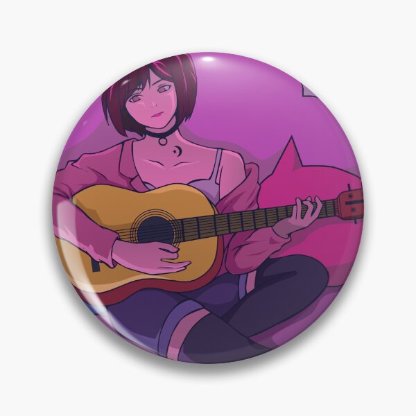 Item preview, Japanese style anime design cute guitar girl designed and sold by streetMugs.