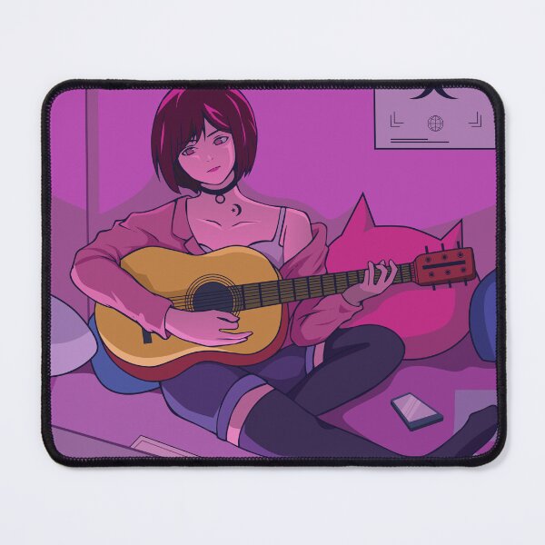 Item preview, Japanese style anime design cute guitar girl designed and sold by streetMugs.