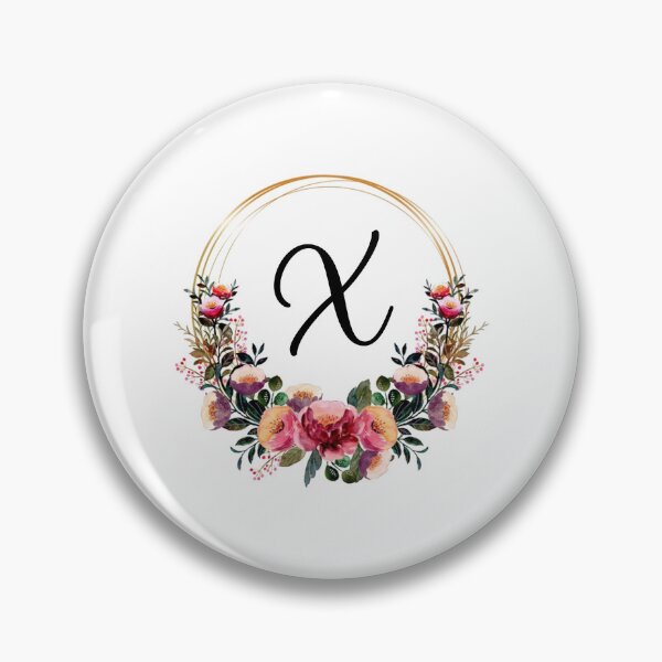 Item preview, Monogram with Pink Floral | Monogram Letter X designed and sold by JustSeasons.